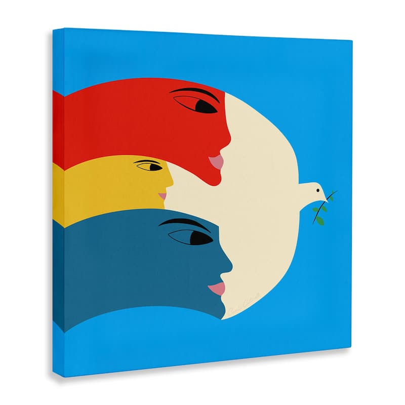 Stupell Peaceful Dove with Faces Canvas Wall Art Design By Carrie Cantwell