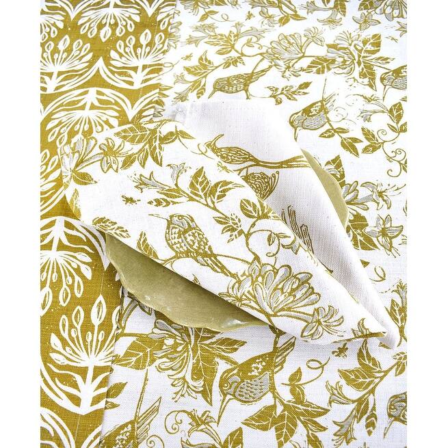 French Home Set of 4 Honeysuckle Napkins - Chartreuse