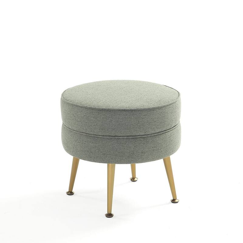 Manhattan Comfort Bailey Mid Century Modern Woven Upholstered Round Ottoman