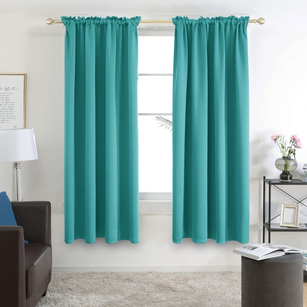 Deconovo Solid Rod Pocket Curtain Panel Pair (2 Panel)