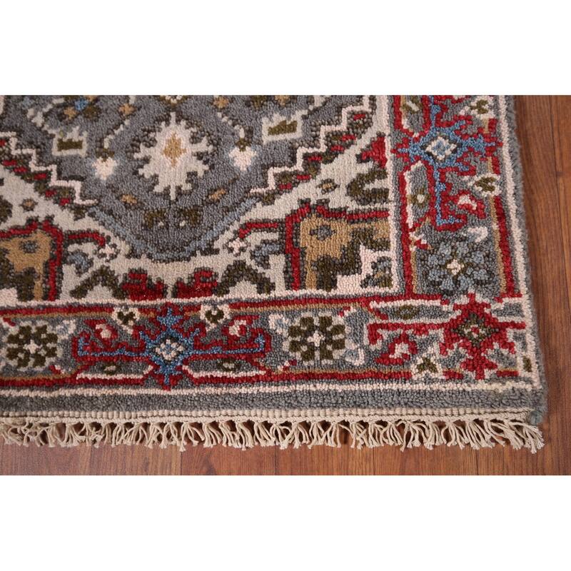 Gray Heriz Serapi Indian Accent Rug Hand-Knotted Oriental Wool Carpet - 2'1" x 3'1"