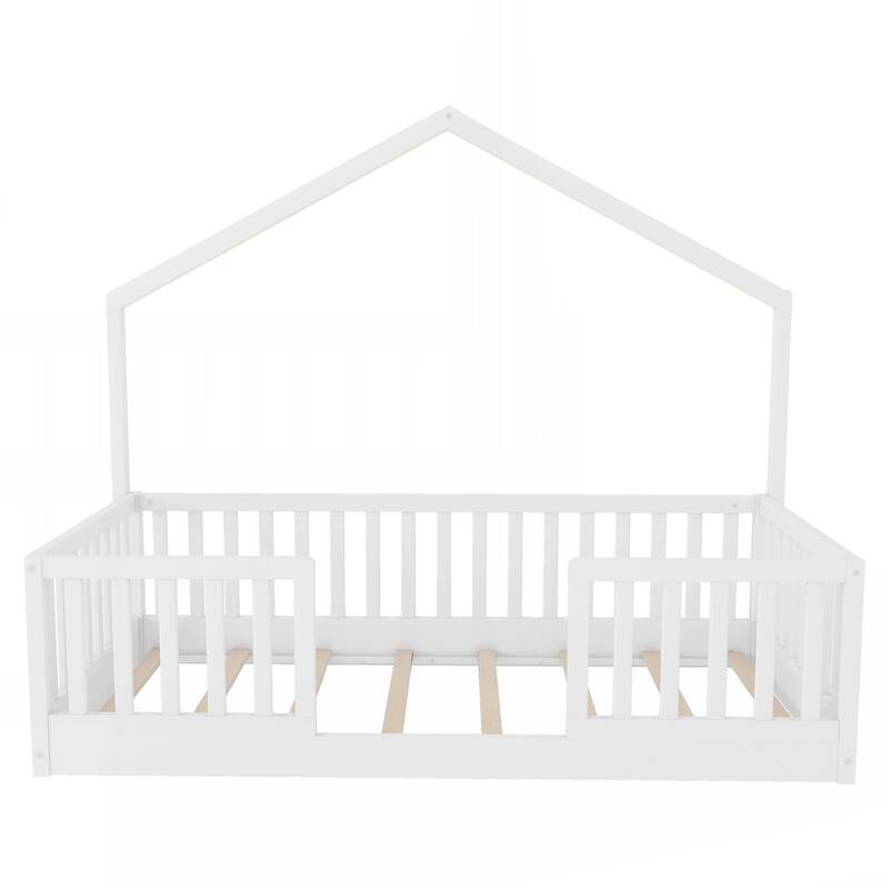 Twin Floor Bed with High Rails