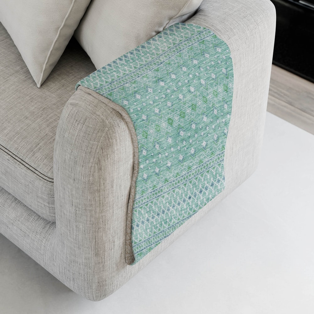 Premium Machine Washable Boho Moroccan Sherpa Throw Blanket