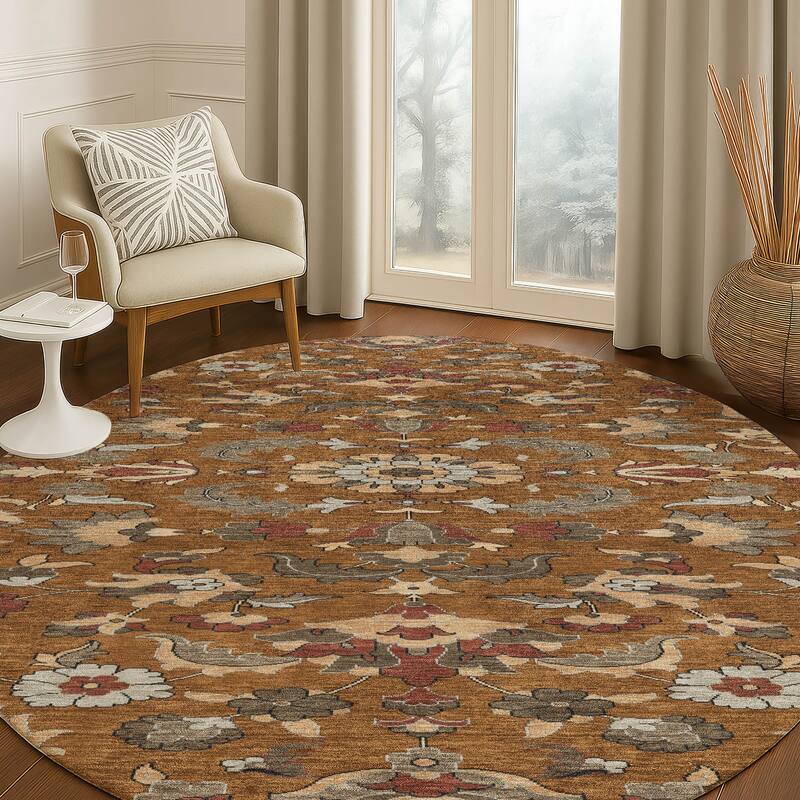 Machine Washable Indoor/ Outdoor Traditional Lanelle Chantille Rug