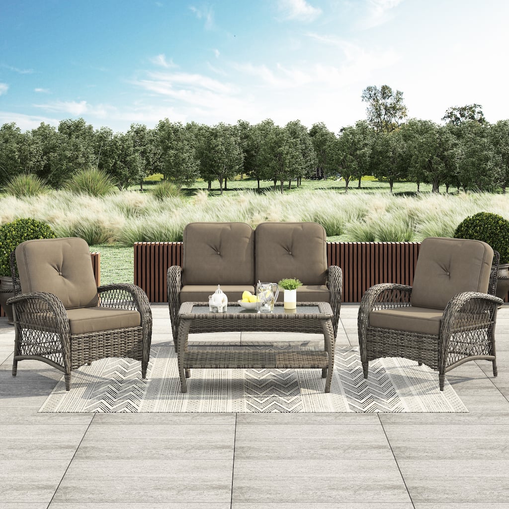 Corvus Padova 4-piece Wicker Patio Chat Set