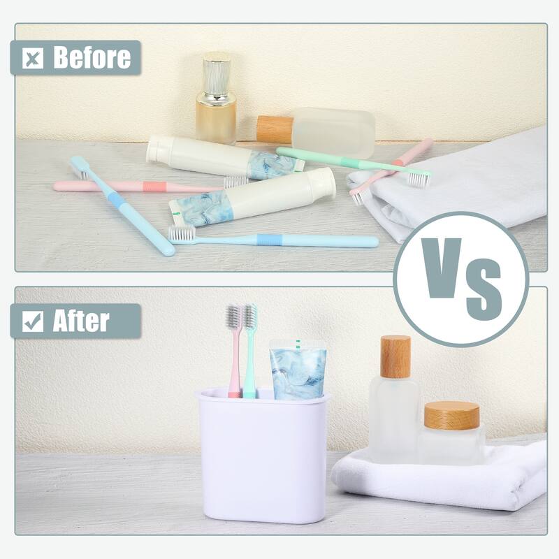Wall Mount Toothbrush Holder Stand Self Adhesive Tooth Brush Holder for Toothbrush Toothpaste, 4.65"x2.13"x4.25"