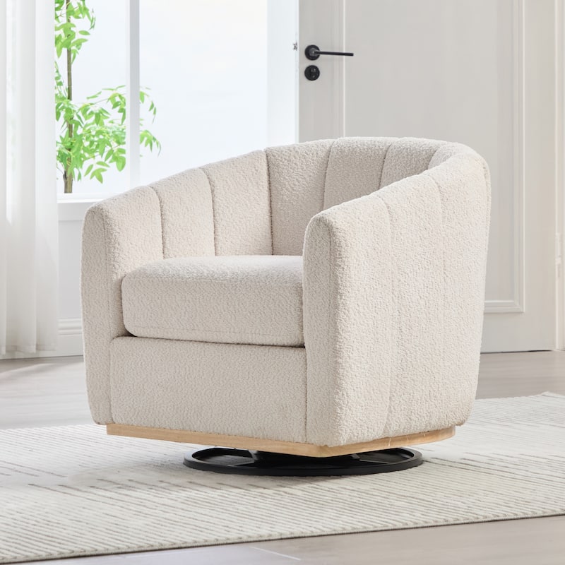 32.3" W Modern Swivel Accent Chair,Chenille Single Sofa Seating