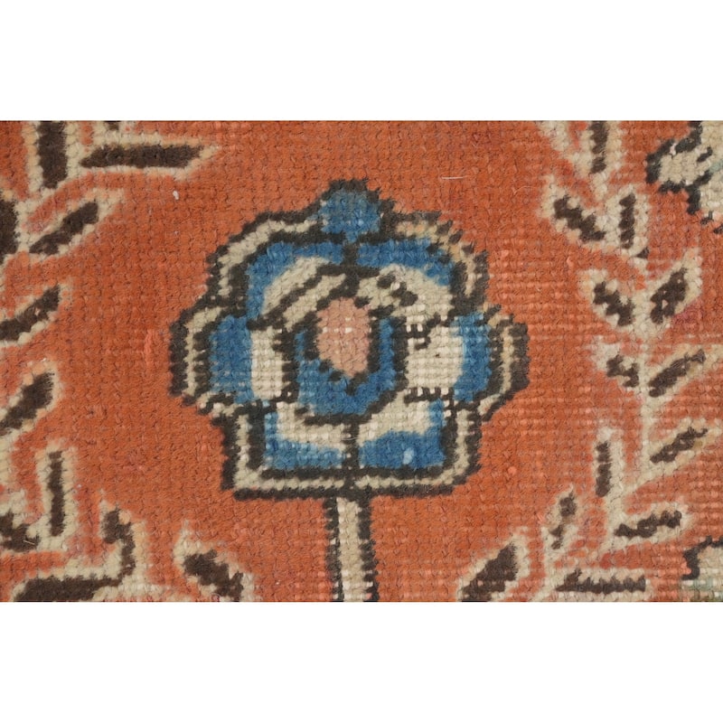 Hand Knotted Oriental 100% Wool Carpet Traditional Floral Oranges & Rust Tabriz Area Rug - 6' 10'' X 5' 0''