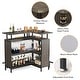 preview thumbnail 12 of 19, L-shape Home Bar Unit, Liquor Bar Table with 2-Tier Storage - N/A
