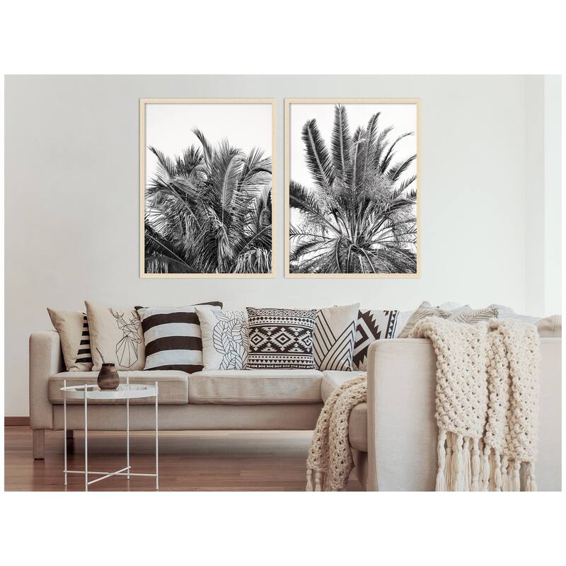 Kate and Laurel Palm No. 13 & 15 2 Piece Framed Wall Art Print Set by Alicia Bock