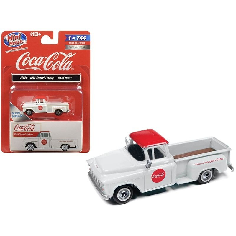 Shop 1955 Chevrolet Pickup Truck Coca Cola White With Red Top 1 87 Ho Scale Model Car By Classic Metal Works On Sale Overstock 28760312