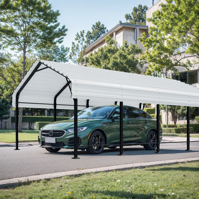 Futzca 12x20 ft Metal Carport, Outdoor Shelter Canopy