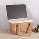 preview thumbnail 6 of 6, Picnic Time - Grande Canasta Beige Willow Wicker Basket with Red Lid