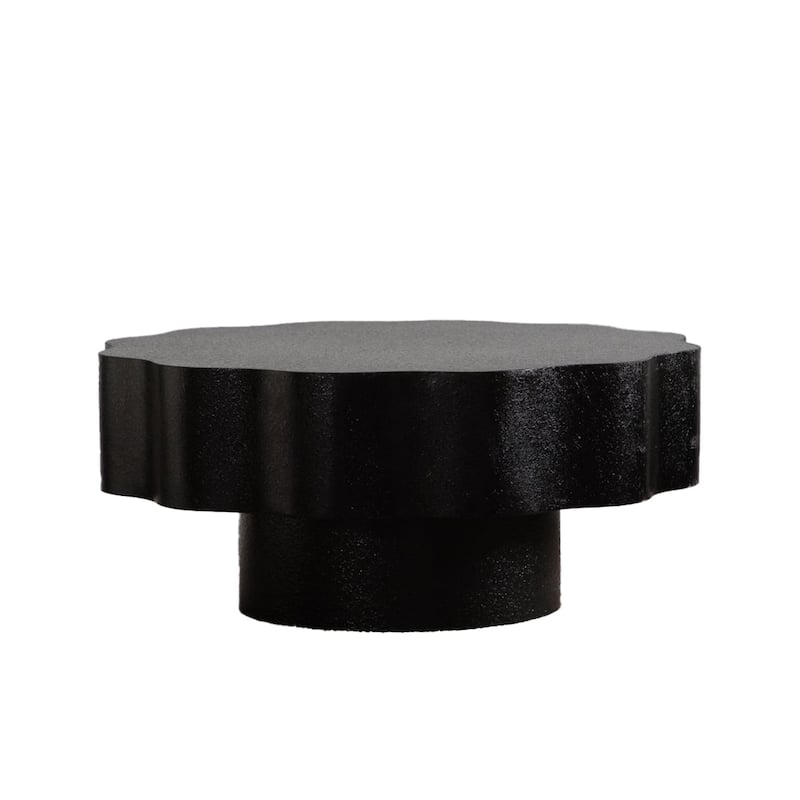 Scalloped White Coffee Table: Unique Wave-Edge Shape, Elegant Focal Piece for Stylish Spaces