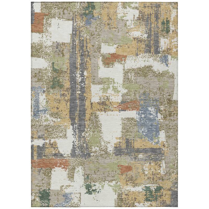 Machine Washable Indoor/Outdoor Casual Contemporary Chantille Rug