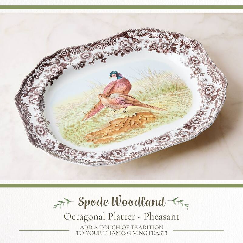 Spode Woodland Octagonal Platter - 19"