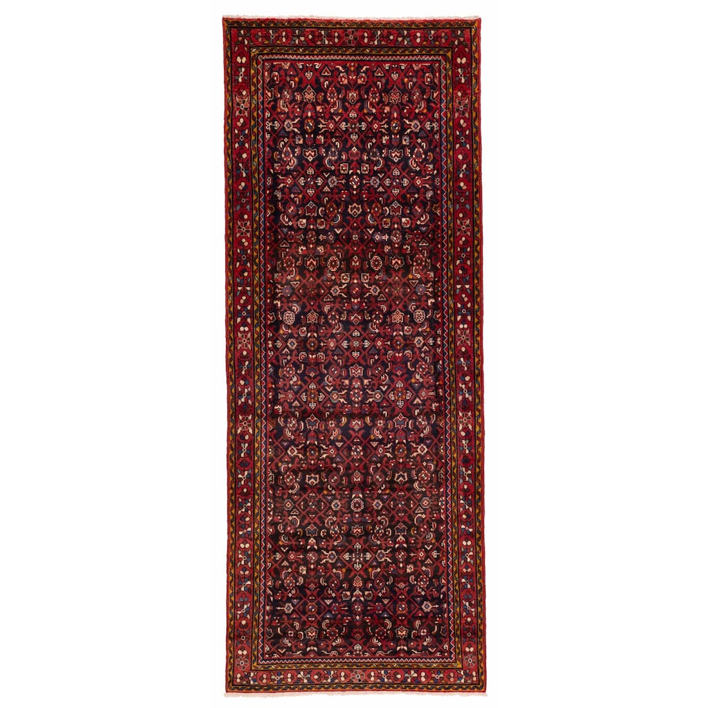 ECARPETGALLERY Hand-knotted Andelz Navy Wool Rug - 3'11 x 10'8