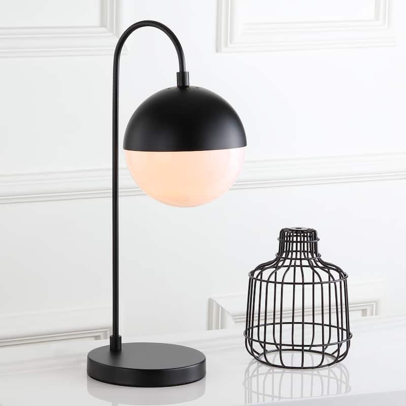 SAFAVIEH Lighting 21-inch Mid-Century Black Cappi LED Task Table Lamp - 9.75"x7"x20.5"