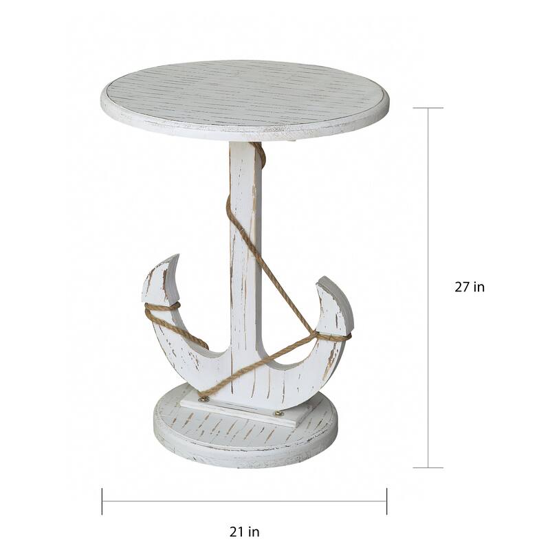 Harbor Distressed White Anchor Table