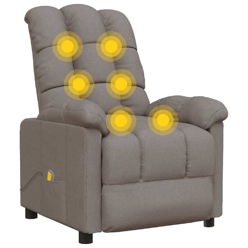 vidaXL Massage Recliner Electric Massaging Recliner Chair for Elderly Fabric - 29.1" x 39" x 40.2"