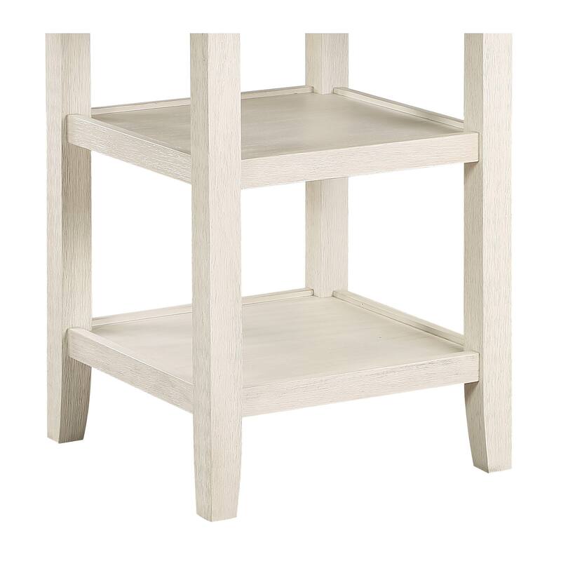 Brown and Antique White Finish 1pc Counter Height Table with 2x Display Shelves Transitional