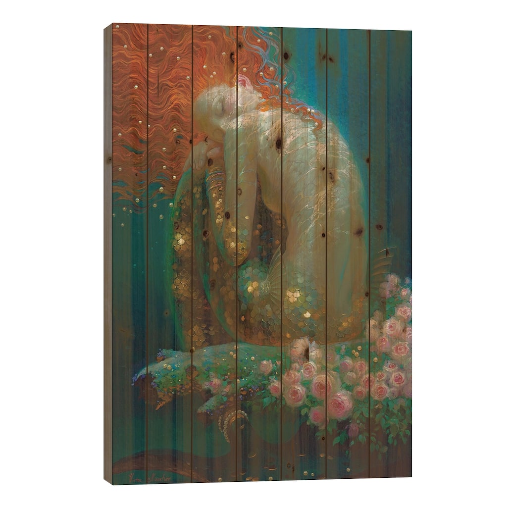 Emerald Dreams Print On Wood by Victor Nizovtsev - Multi-Color