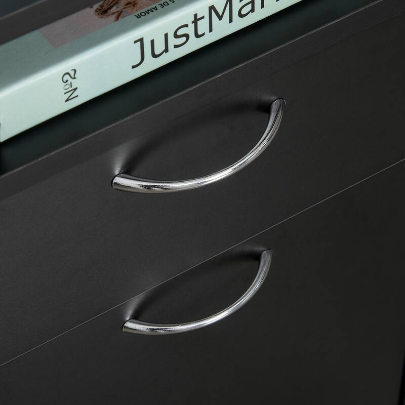 Modern Mobile Storage Cabinet with 1 Shelf,1 Drawer and 1 Cabinet, Printer Stand with Castors