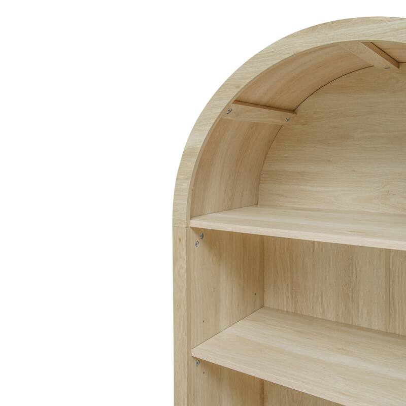 GDFStudio - Modern Farmhouse Arched Storage Cabinet with Drawers and Shelves