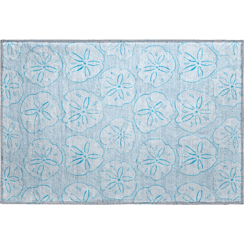Premium Washable Super Soft Coastal Seashell Imprints Mayfield Rug