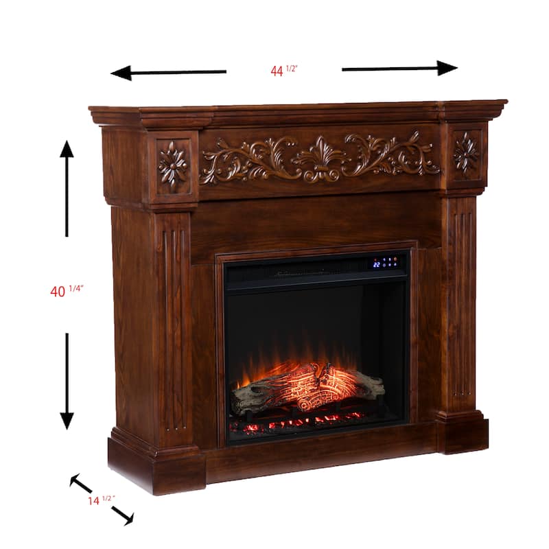 SEI Furniture Ortiz Espresso Electric Fireplace - N/A