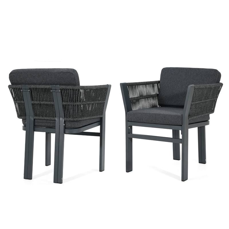 Christopher Knight Home - Outdoor Aluminum Dining Chair Set with Weather-Resistant Cushions