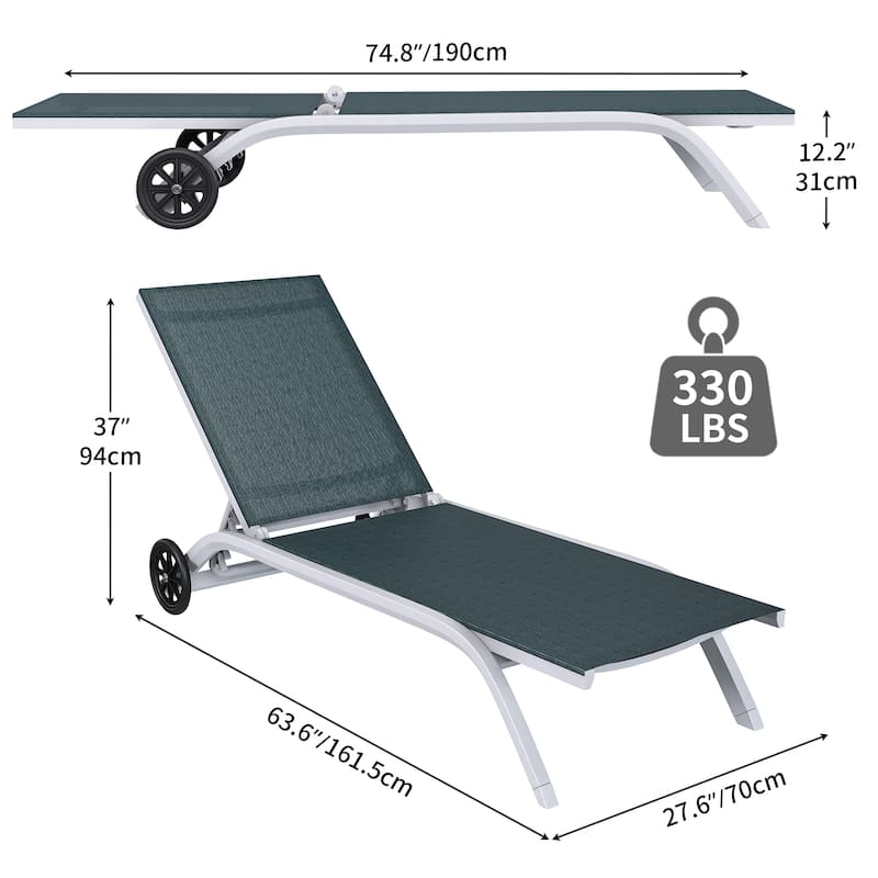 Outdoor Sun Loungers With Wheels, Adjustable Sun Loungers By The Pool