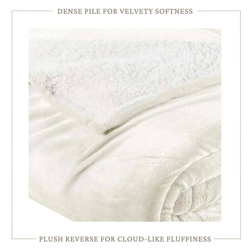 Linery & Co. Velvet Plush Reversible Sherpa Bed Blanket