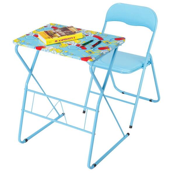 Shop Costway Kids Folding Table Chair Set Study Writing Desk