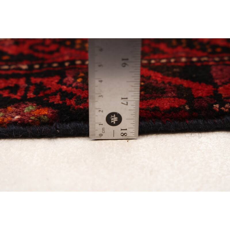 ECARPETGALLERY Hand-knotted Teimani Black, Red Wool Rug - 3'8 x 7'2