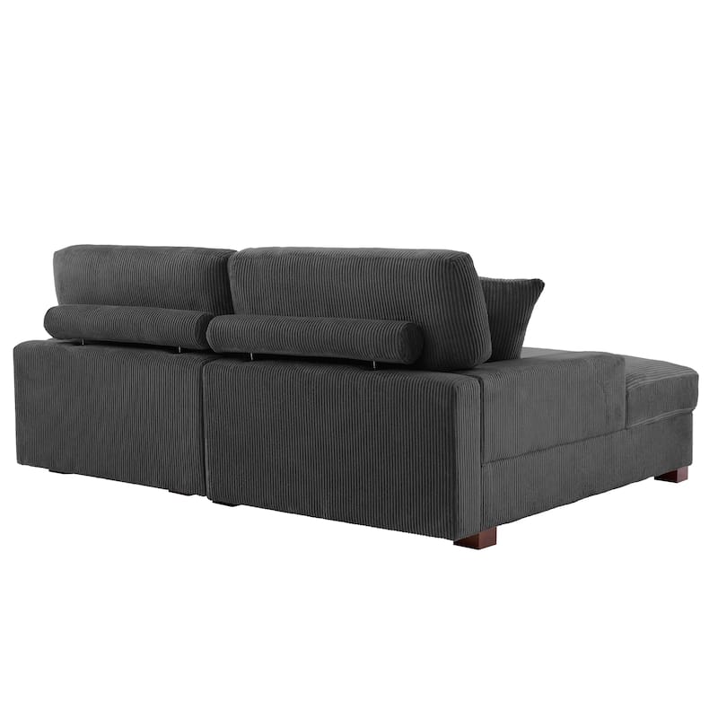Corduroy Modular Couch Sectional Chaise Lounge Sofa