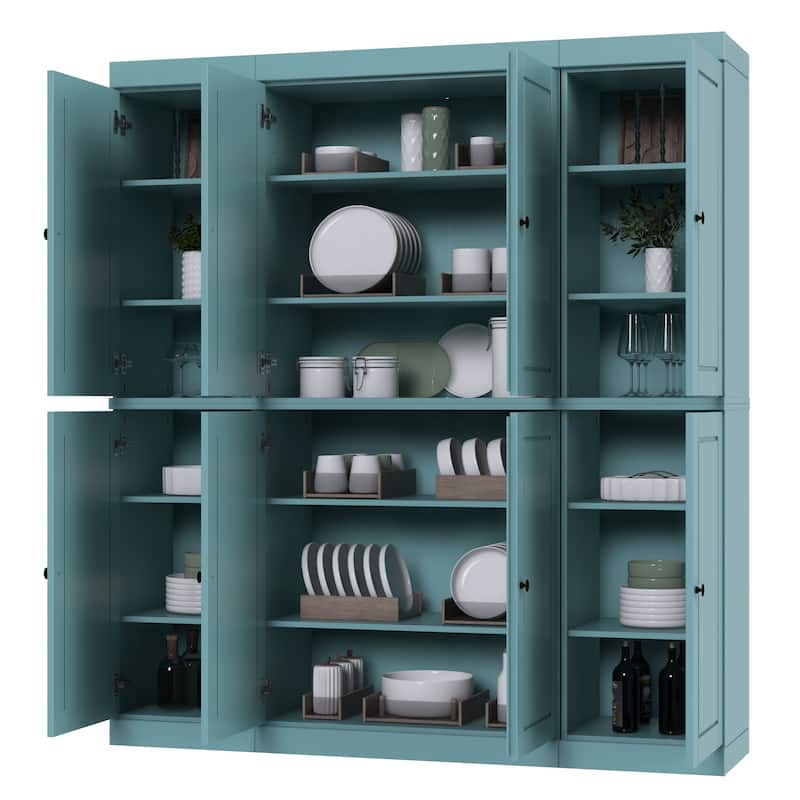 Palace Imports 100% Solid Wood 65" Kitchen China Pantry Cabinet - 65" x 71.5"