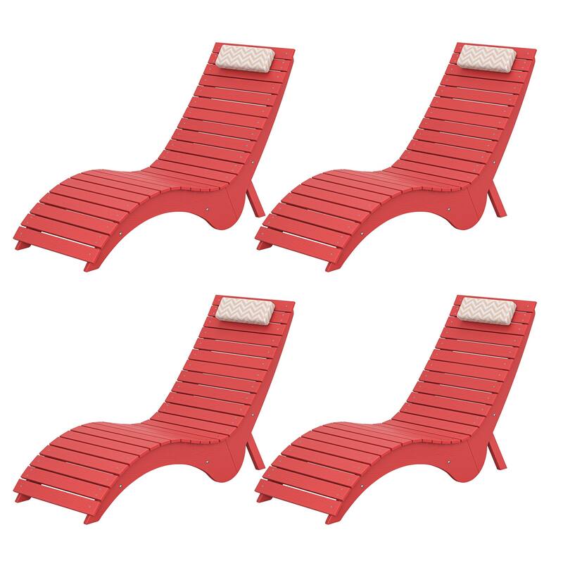 HDPS Water-Resistance Outdoor Chaise Lounges for Use in the Pool, Patio, Garden