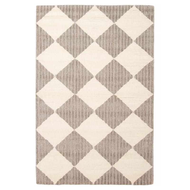 ECARPETGALLERY Hand Tufted Timeless Cream Wool Rug - 5'0 x 7'10 - Cream - 5'0 x 7'10