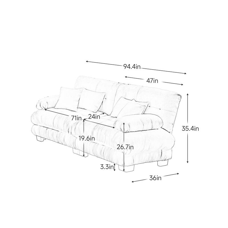 Free Combination Modular Chenille Sectional Sofa Comfy Cloud Couch for Living Room