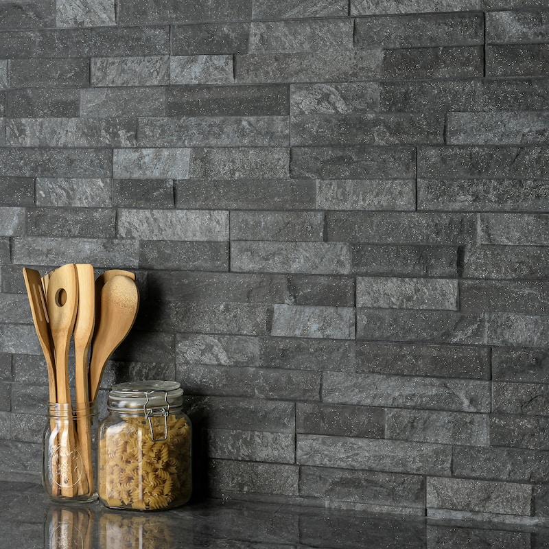 Merola Tile Ordino Black 3.25" x 17.5" Porcelain Wall Subway Tile
