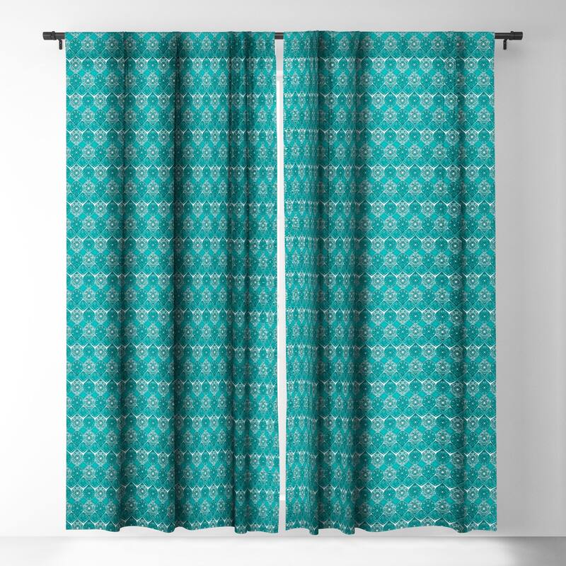 Blackout Saffreya Turquoise Made-to-Order Curtain Panel (One Panel)