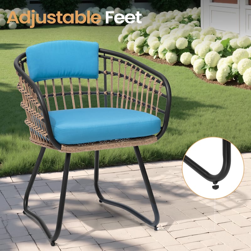 VredHom 9-PC Outdoor Patio Rectangular Aluminum Dining Sets Table with Rattan Chairs Umbrella Hole