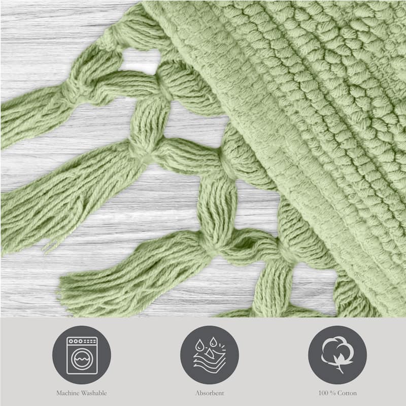 Jean Pierre Ricardo Cotton Fringe Bath Rug