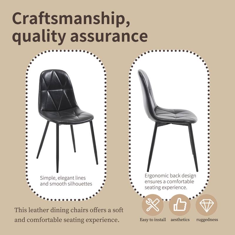 Ergonomic Dining Chairs - 330LB Capacity, Water-Resistant, Set of 2/4