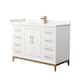 Option White / Giotto Quartz Top / Satin Bronze Hardware