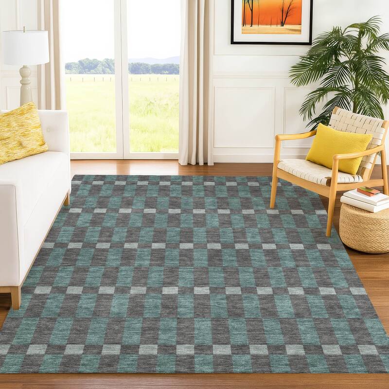 Machine Washable Indoor/ Outdoor Modern Augusta Chantille Rug
