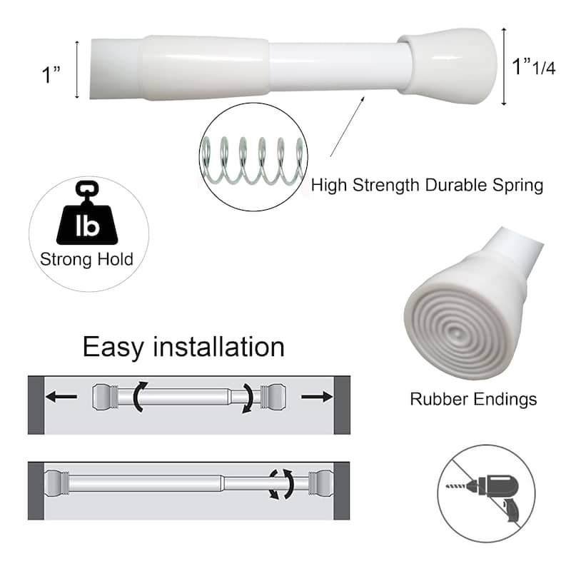 Tension Adjustable Shower Curtain Rod 43-79 Inches