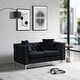preview thumbnail 25 of 26, 2 Pcs Modern Velvet Living Room Set with Sofa & Loveseat, Jeweled Button Tufted Copper Nails Square Arms, 4 Pillows Included