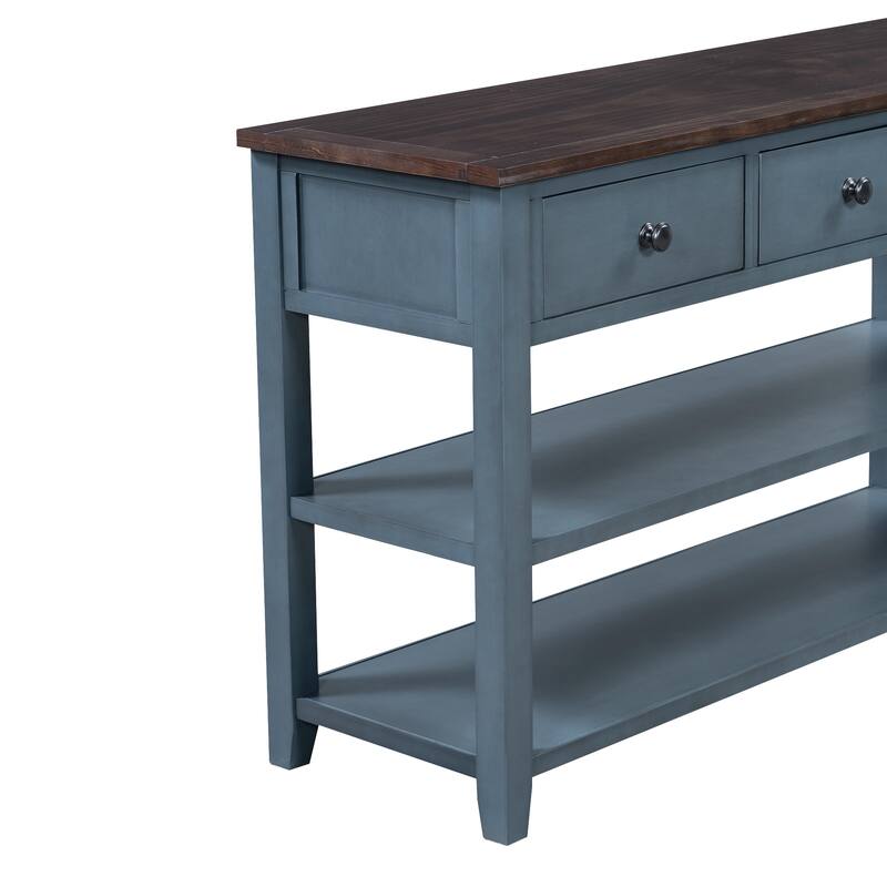 Console Table with Two Open Shelves